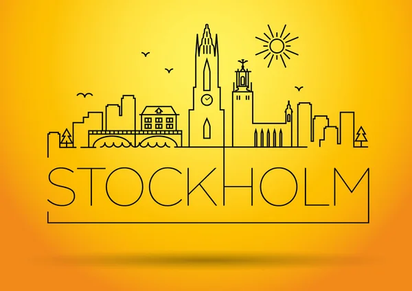 Stockholm City silueta typografický Design — Stockový vektor