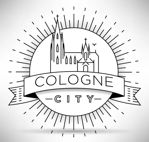 Köln şehir silueti Tipografik Tasarım — Stok Vektör
