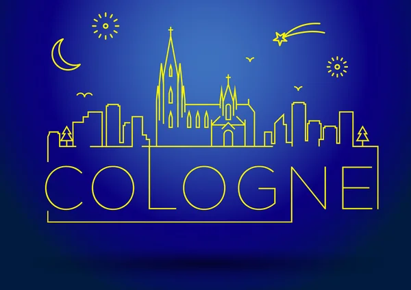 Kölner Silhouette typografische Gestaltung — Stockvektor