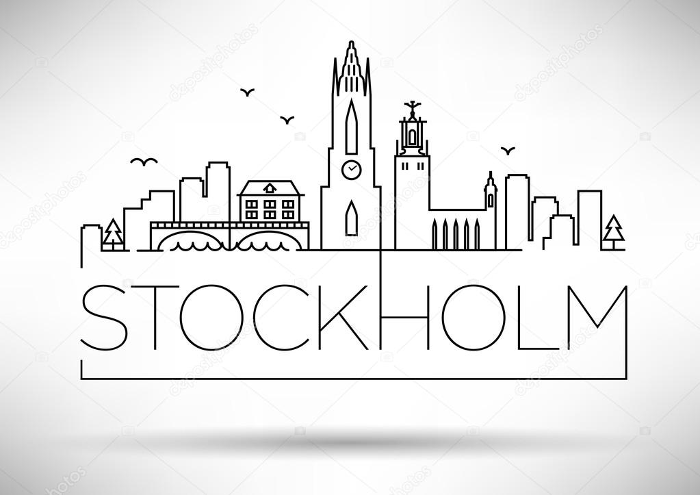 Stockholm City Silhouette Typographic Design