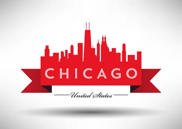 Chicago manzarası simgesi — Stok Vektör