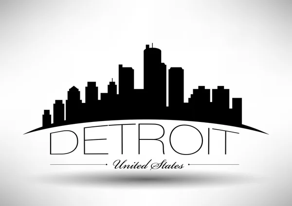Ikone der detroitschen Skyline — Stockvektor