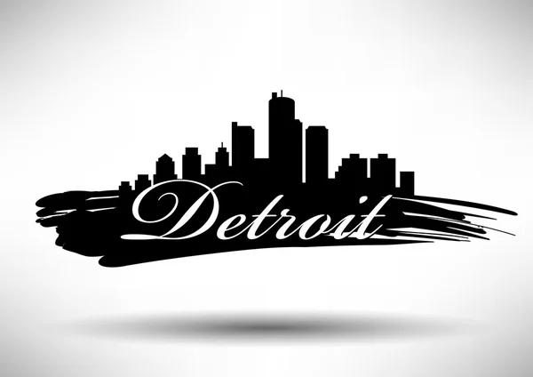 Ikone der detroitschen Skyline — Stockvektor