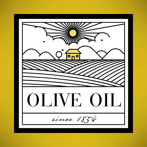 Olive Oil Label Template — Stock Vector