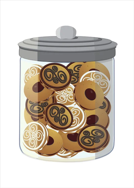 Pot plein de biscuits — Image vectorielle
