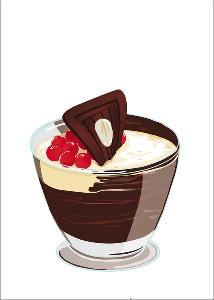 Çikolata ve kuş üzümü ile vanilya krem puf