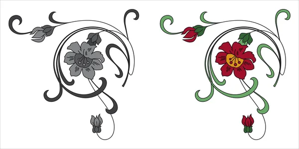 Ornamento floral isolado —  Vetores de Stock