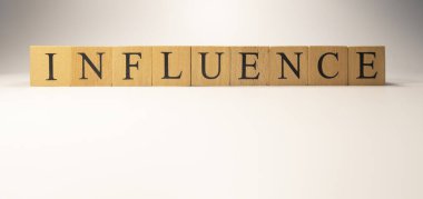 Etki kelimesi ahşap küplerden yaratıldı. Eğitim ve iş. Yakın plan..