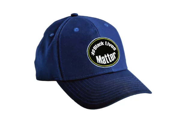 Κείμενο Black Lives Matter Σκούρο Μπλε Καπέλο Του Μπέιζμπολ Βαμβάκι — Φωτογραφία Αρχείου