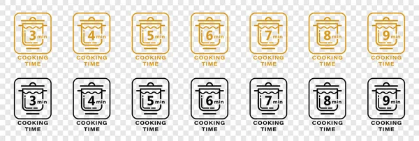 Lebensmittelverpackungen Empfohlene Garzeit Auflauf Flachem Linearen Stil Mit Einer Zahl — Stockvektor