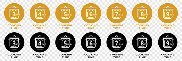 Food Packaging Icon Recommended Cooking Time Casserole Flat Linear Style — Stock Vector
