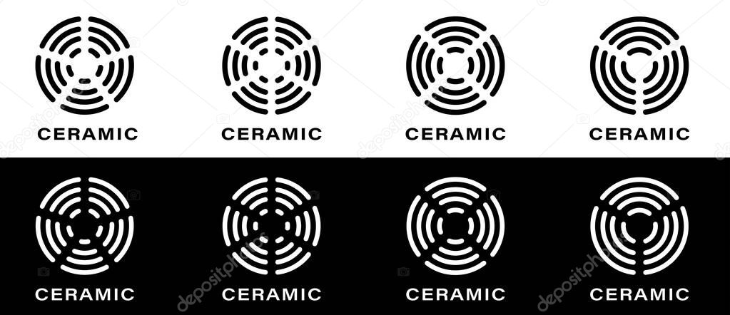 Ceramic hob symbol. Icon for utensils, pots and frying pan surfaces. Kitchen appliances heating type logo. Vector illustration