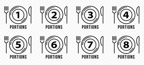 Icônes Alimentaires Définies Pour Menu Emballage Produit Assiette Avec Fourchette — Image vectorielle