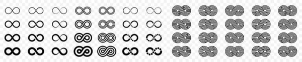 Oändlighetsikonen Oändlighet Evighet Oändliga Oändliga Loopsymboler Obegränsad Oändlighet Samling Ikoner — Stock vektor