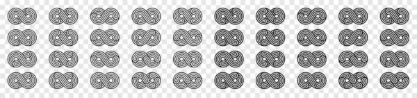 Infinity Symbol Gesetzt Symbole Der Unendlichkeit Unbegrenzte Unendlichkeit Sammlung Symbole — Stockvektor