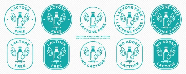 Concepto Para Envasado Productos Etiquetado Sin Lactosa Sin Leche Una — Vector de stock