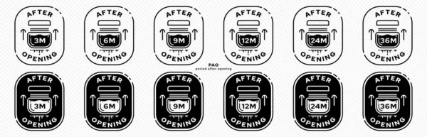 Concept Emballage Marquage Est Période Stockage Après Ouverture Icône Une — Image vectorielle