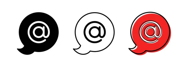 Символ Собаки Речевом Пузыре Символ Интернета Разделитель Между Именем Пользователя — стоковый вектор