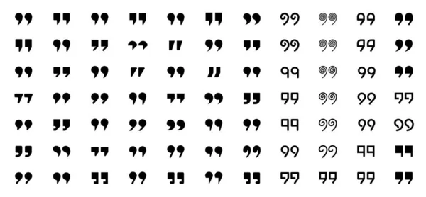 Набор Знаков Пунктуации Цитата Разговора Цитаты Комментария Символ Выделения Прямой — стоковый вектор