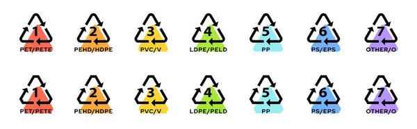 Jeu Badges Pour Marquage Plastique Marquage Industriel Des Produits Plastique — Image vectorielle