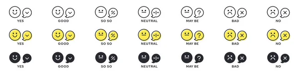 感情アイコンパック 評価または評価 グレードレベルのシンボルを持つベクトル感情的な絵文字 — ストックベクタ