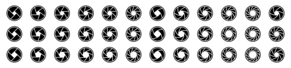 Set Von Flachen Silhouetten Kamerasymbolen Vektorelemente — Stockvektor