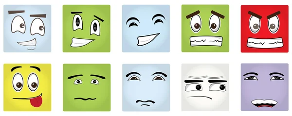 Set of Facial Expressions — Stock Vector