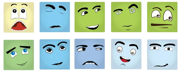 Set of Facial Expressions — Stock Vector