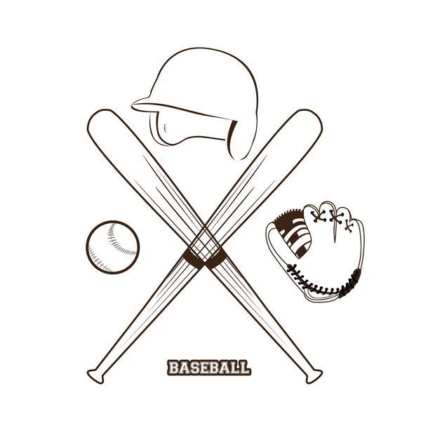 Иллюстрация объектов бейсбола — стоковый вектор