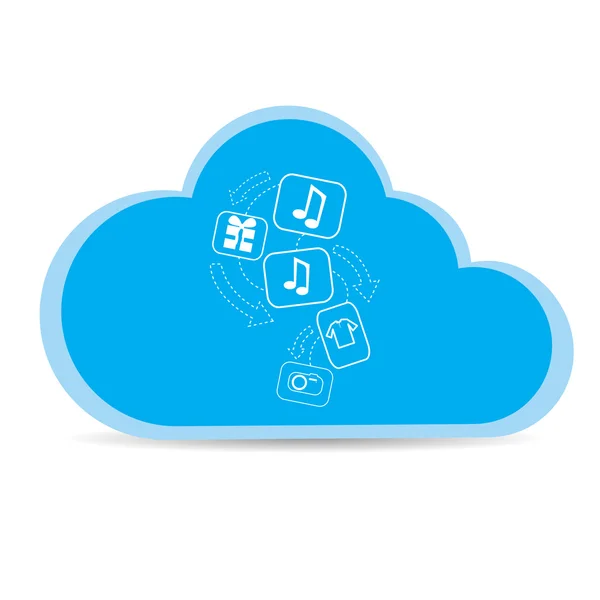 Illustrazione cloud computing — Vettoriale Stock