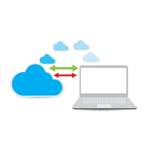 Illustrazione cloud computing — Vettoriale Stock