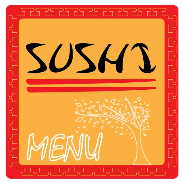 Design del menu sushi — Vettoriale Stock