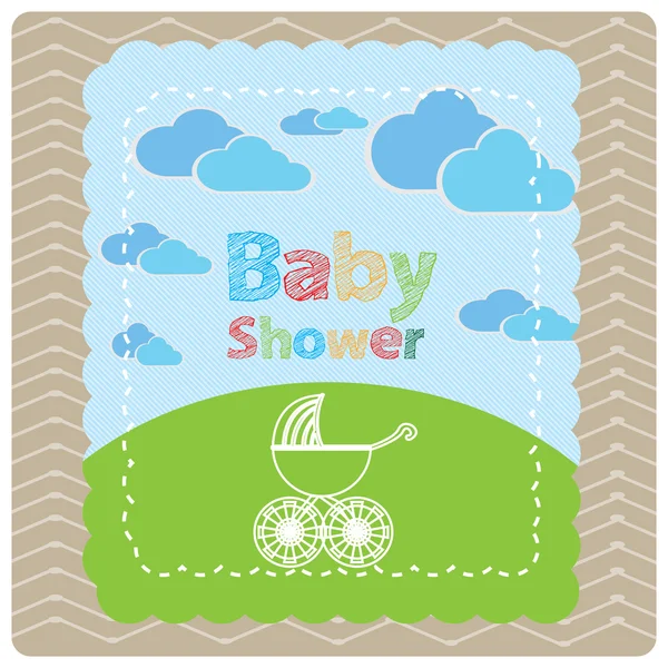 Illustration zur Babydusche — Stockvektor