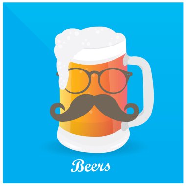 Renkli bira illüstrasyon