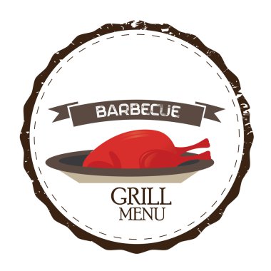 Barbekü afiş illüstrasyon