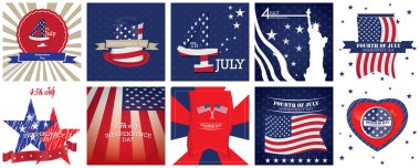 Bağımsızlık günü, vektör çizim seti