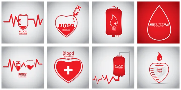 Sada dárcovství krve, vektorové ilustrace — Stockový vektor