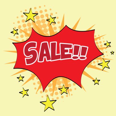 Vektör komik satış 