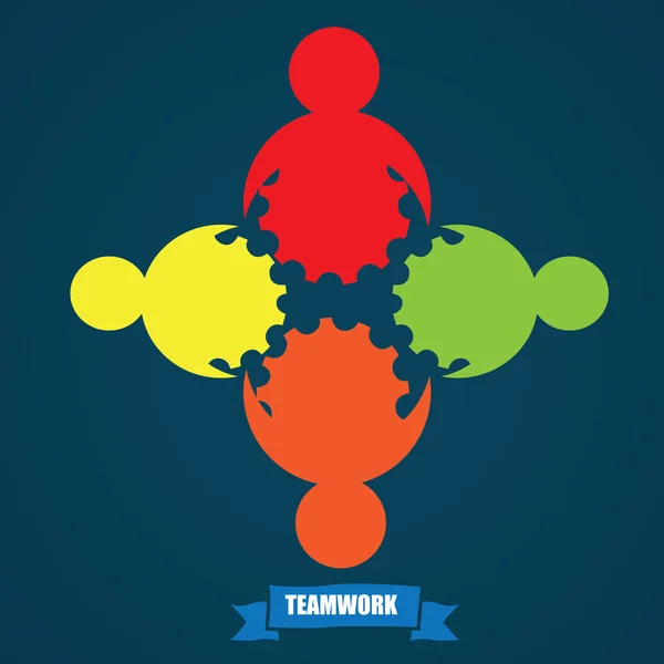 Conceptuele afbeelding van teamwork — Stockvector