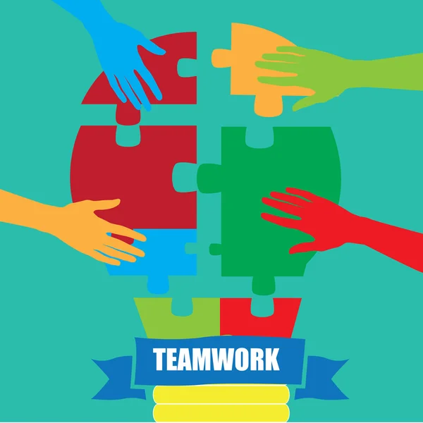 Conceptuele afbeelding van teamwork — Stockvector