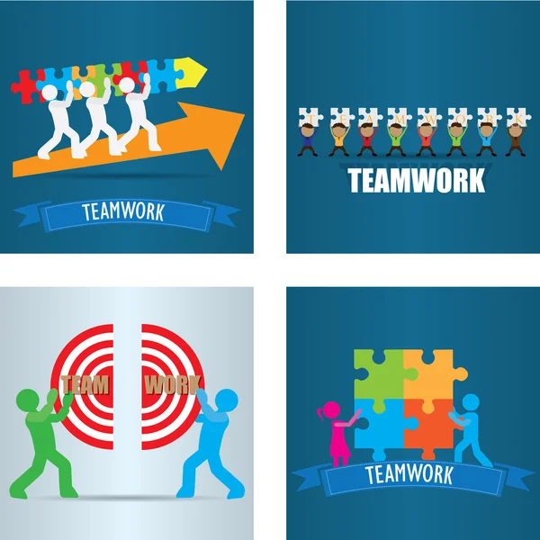 Conceptuele afbeelding van teamwork — Stockvector