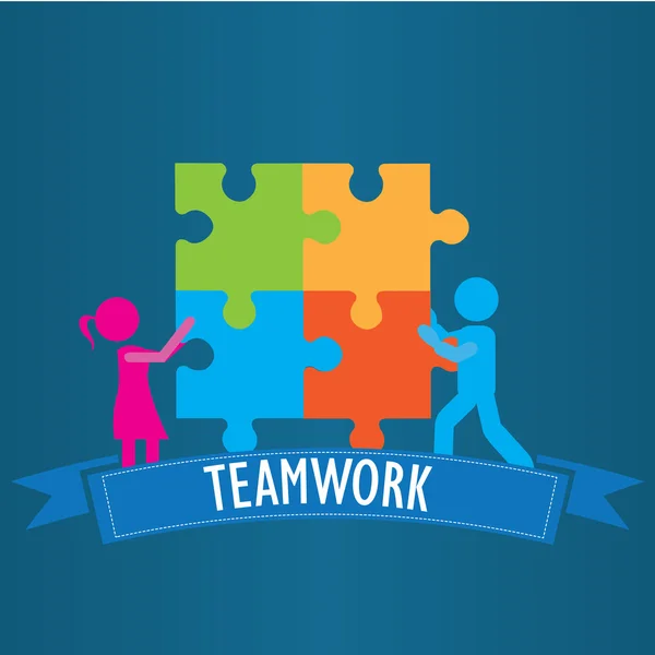 Conceptuele afbeelding van teamwork — Stockvector