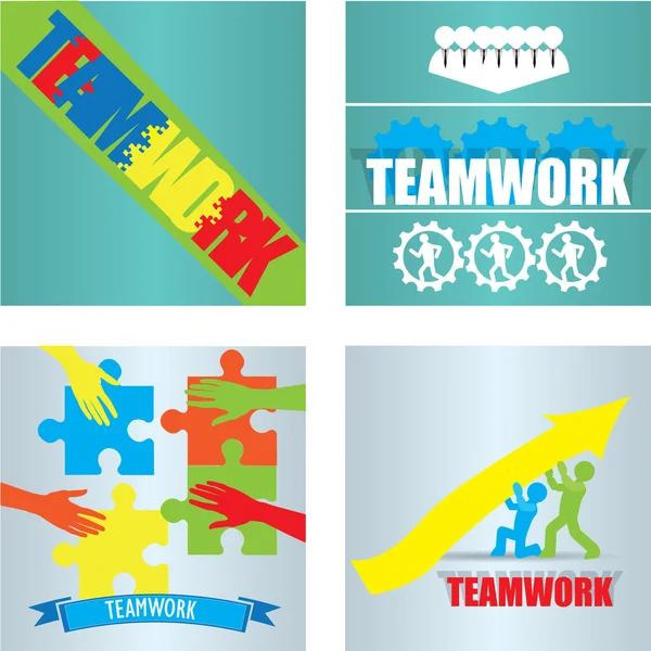 Conceptuele afbeelding van teamwork — Stockvector