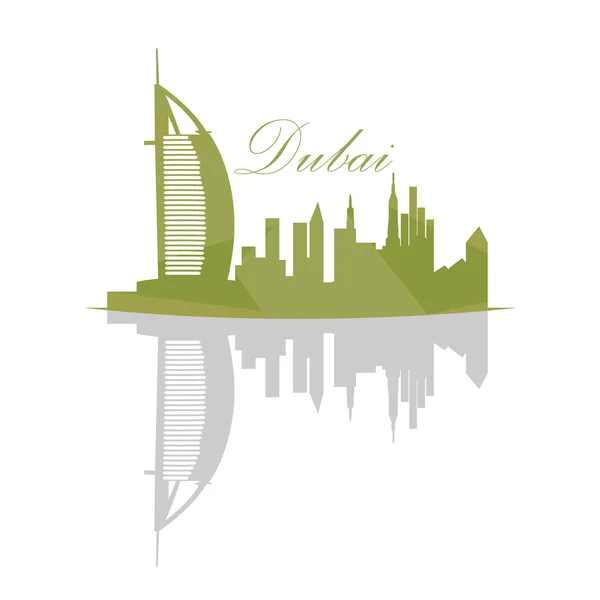 Geïsoleerde skyline van Dubai — Stockvector