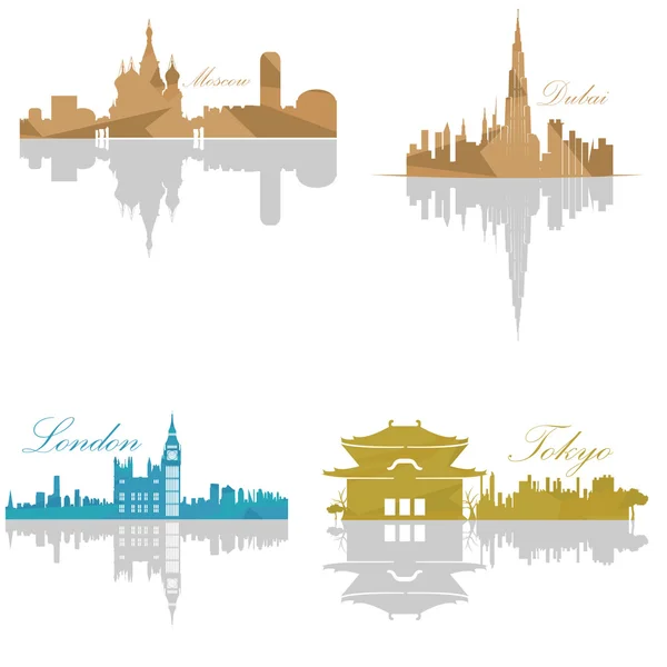 Set of Skylines — Stock Vector