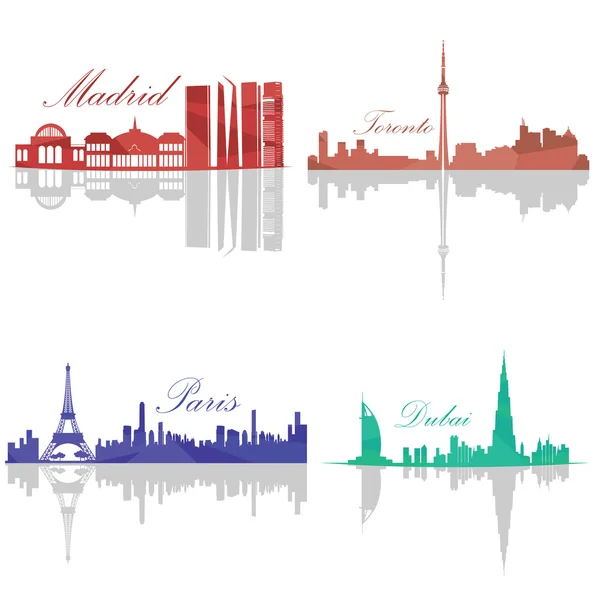 Set of Skylines — Stock Vector