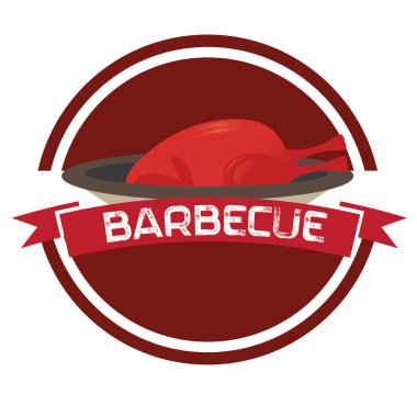 Barbekü etiket illüstrasyon