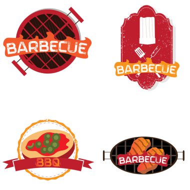 Barbekü illüstrasyonlar kümesi