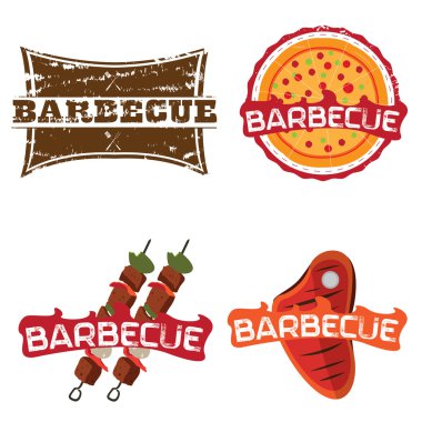 Barbekü illüstrasyonlar kümesi