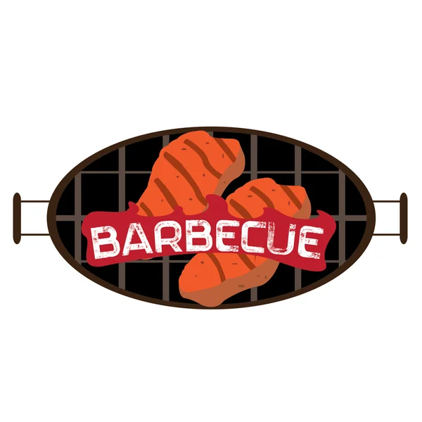 Barbecue label illustration — Stock Vector